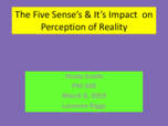 Study Guide on perception of reality and its effect on the 5 senses
