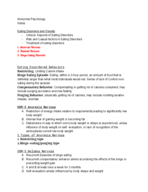 Abnormal Psychology class notes on Eating Disorders