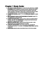 Medical Terminology, Chapter 1 Study Guide