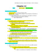 General Chemistry II: Chapter 13 (complete)  and Chapter 14 Notes