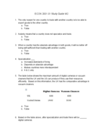 Microeconomics Midterm 2 Study Guide