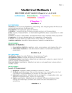 Statistical Methods Study Guide - Chapters 1-6