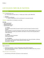 Historical Geology Week 8 Notes