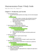 Macroeconomics Study Guide Exam 3