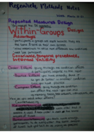 Research Methods week 11 notes