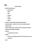 PHI 220- Aesthetics Week 10 Notes