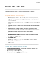 STA2023 Study Guide for Exam 2