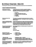 BIO 220 - Study Guide Vertebrates 1 Exam
