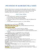 Psychology Of Aggression: Week 8: Human Trafficking 