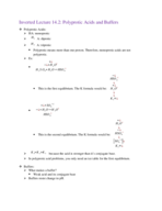 CHE 107, Week 8, Ch 14 sec 5 and Inverted Lecture 14.2 Polyprotic Acids