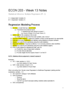 ECON 203 - Week 13 Notes