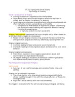 Ch. 11 Coping with Social Stigma Psychology of Diversity