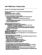 ADV3008 Exam 3 Study Guide