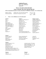 CJ 330 Final Exam Study Guide