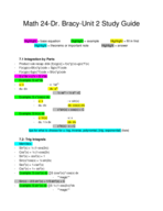 Math 242 (Calc II), Study Guide 