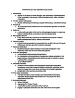 Anthropology Midterm #1 Study Guide 