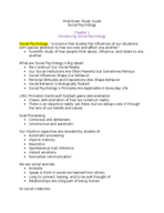 Social Psychology Final Exam Study Guide