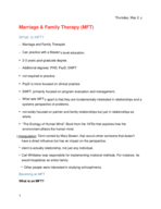 PSY 452 - Marriage & Family Therapy