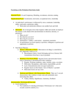 Psych of the Workplace Final Exam Study Guide