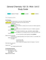 General Chemistry, Study Guide 3