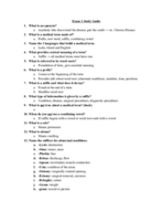 Medical Terminology, Study Guide 1