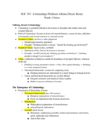 SOC 307 Notes- Week 1