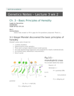 Genetics Lecture 3 & 4 Notes