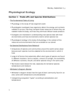 Physiological Ecology