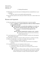 Philosophy 101, Chapter 1.3, Week 2 Notes