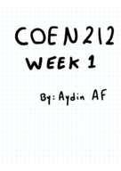 COEN 212 WEEK 1 Notes - Aydin AF