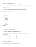 Biology 106 Lecture study guide