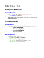 CHEM 103 Week 1 Notes (CH 1 & 2)