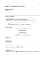 Exam 1 Study Guide - PSYC 351 