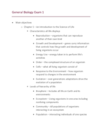 General Biology: Exam 1, Chapter 1 - 4