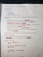 Math 119, Lesson 6 Factoring
