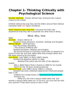 Intro to Psy Class Notes Chapters 1-3