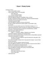 Study Guide for Exam 1