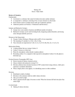 Biology 203 Study Guide for exam 1