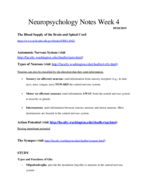 Neuropsychology Week 4 Notes