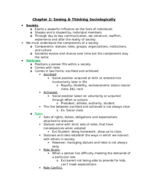 Week/ Chapter 2 Notes:Seeing & Thinking Sociologically