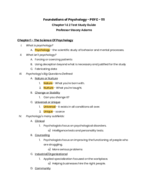 Foundations Of Psychology 111 Chptr 1 & 2 Study Guide