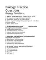 Biology Study Guide