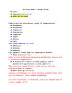 Bio 111 Exam 1 Study Guide