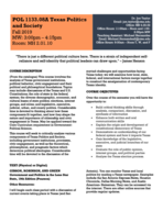 Pol 1133: Texas Politics Syllabus