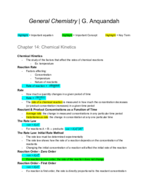 General Chemistry II Chapter 14 Notes