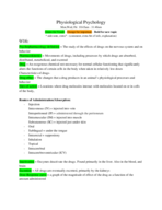 Physio Psych Class Notes, Week Four