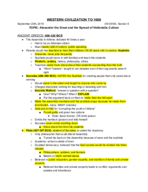 WESTERN CIV TO 1660- NOTES 9/23