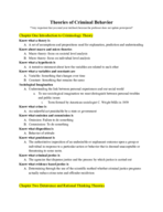 Theories of Criminal Behavior Chapters 1-5 Study Guide