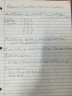 Balancing Equations and net ionic equations 