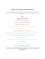 Chapter 5: Sex, Gender, and Sexuality - Part 2